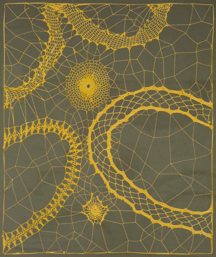 2016
200 x 180 cm (78,74 x 70,85 in)
Linen thread laces, crochet and macrame
Unique piece
